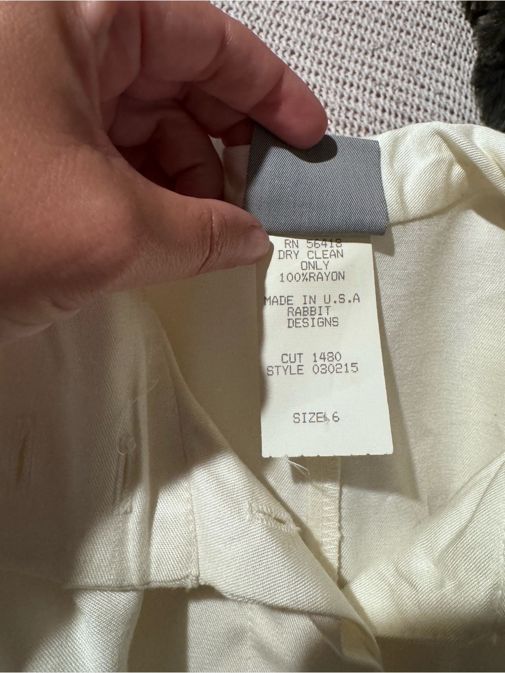 Vintage 80s Rabbit Rabbit Rabbit Designs Ivory Rayon Draped Batwing Dress 6 - Picture 3 of 11